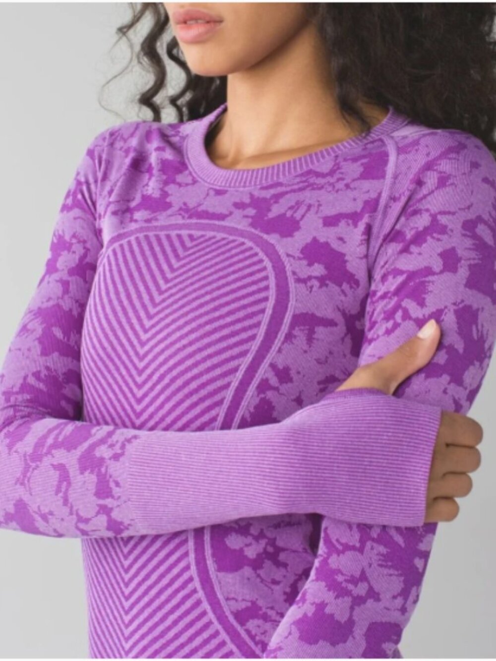 Lululemon Swiftly Tech Long Sleeve Top Purple Camo 6 Run Gym